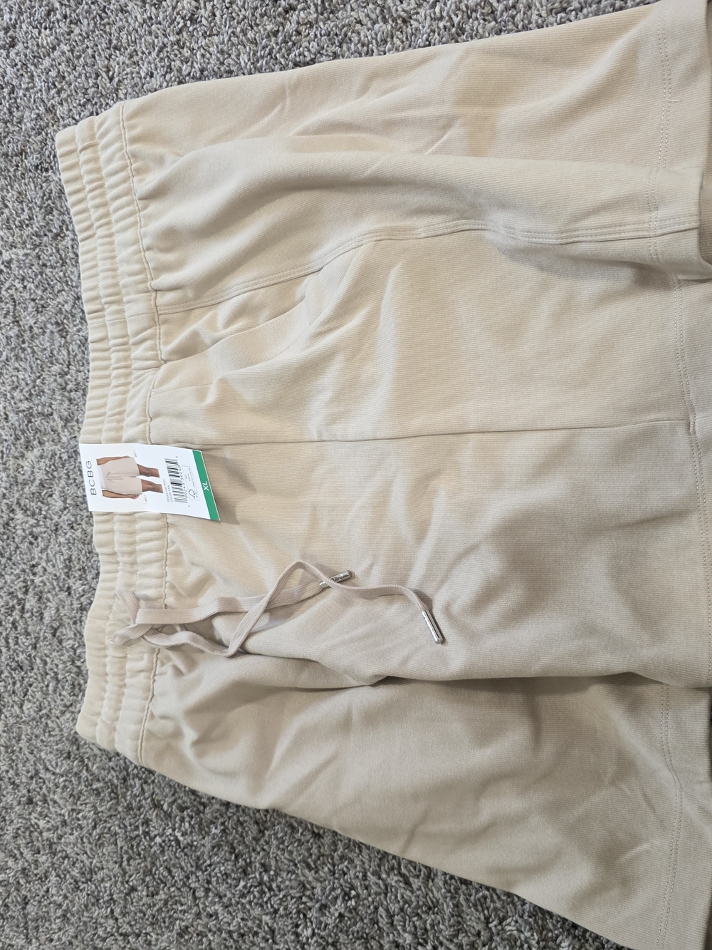 Women's BCBG Beige Drawstring Sweatpants